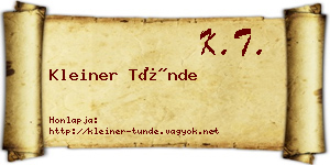 Kleiner Tünde névjegykártya